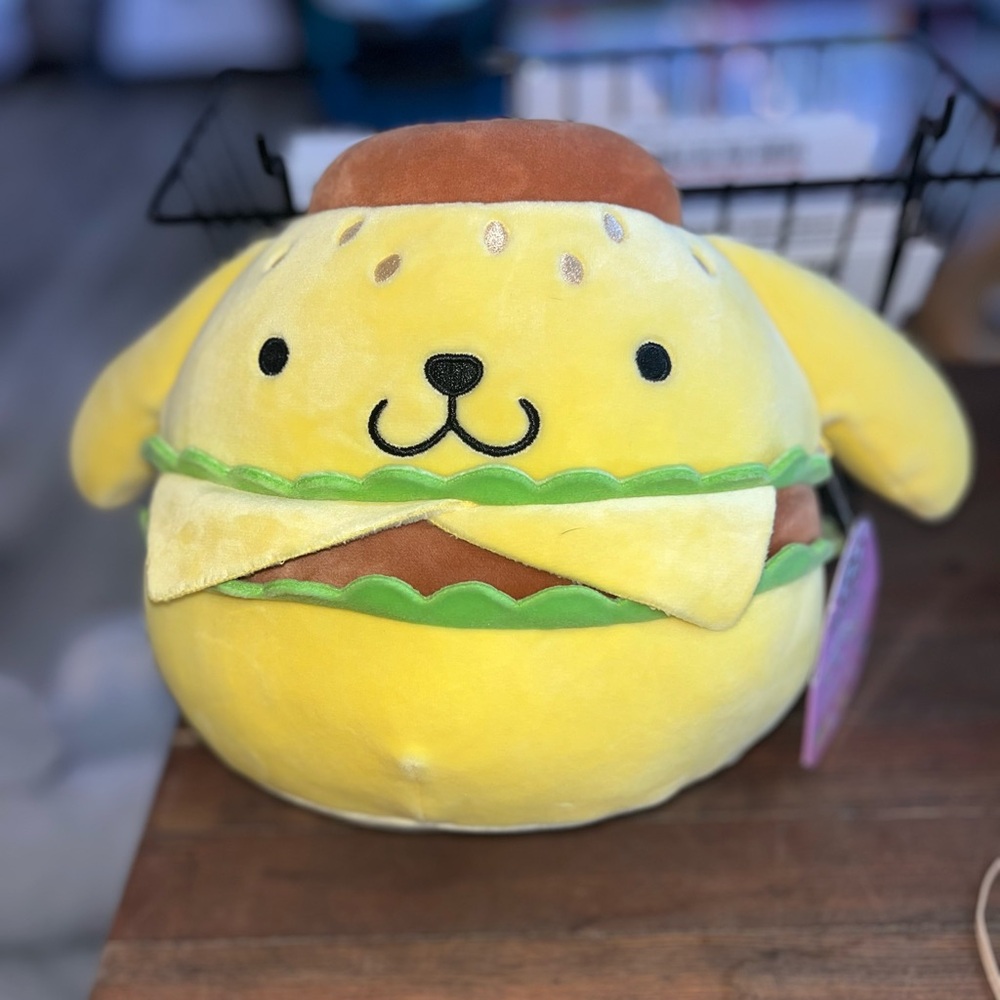 Squishmallows 6.5" Hello Kitty Pompompurin Hamburger